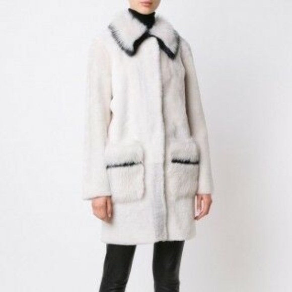 Inès & Maréchal White "Aquavit" Lambskin Coat - Picture 1 of 6